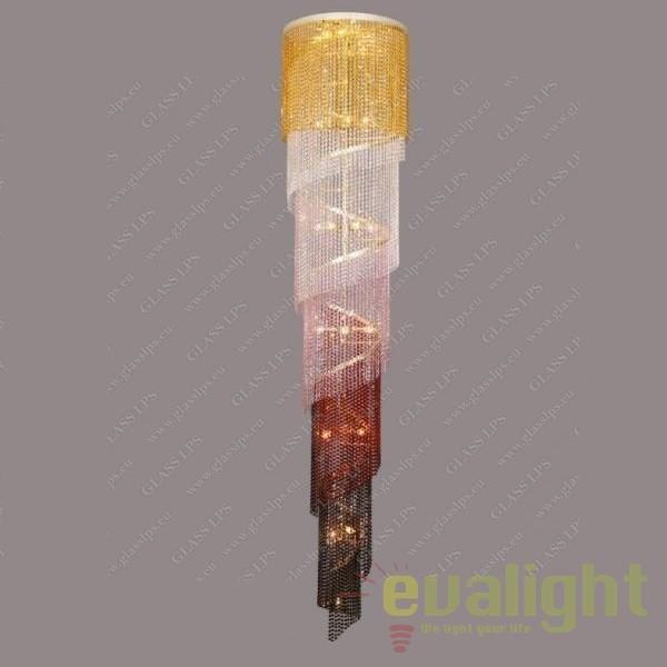 Lustra spirala, cristal Bohemia L15 512/36/6 color mix, corpuri de iluminat, lustre